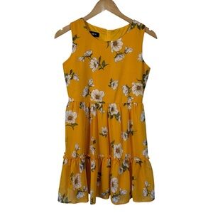 Amy Byer Yellow Floral Kids Dress Girls Size 14